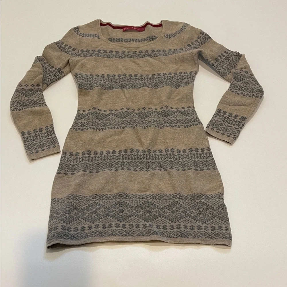 Krimson Klover 100% Wool Long-Sleeve Sweater Dress Lagenlook